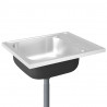 Zlew kuchenny z ociekaczem, srebrny, 600x500x155 mm, stal
