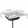 Zlew kuchenny z ociekaczem, srebrny, 600x600x155 mm, stal