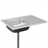 Zlew kuchenny z ociekaczem, srebrny, 800x600x155 mm, stal