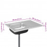 Zlew kuchenny z ociekaczem, srebrny, 800x600x155 mm, stal