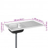 Zlew kuchenny z ociekaczem, srebrny, 1000x600x155 mm, stal