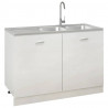 Zlew kuchenny dwukomorowy, srebrny, 1200x500x155 mm, stal