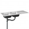 Zlew kuchenny dwukomorowy, srebrny, 1200x500x155 mm, stal