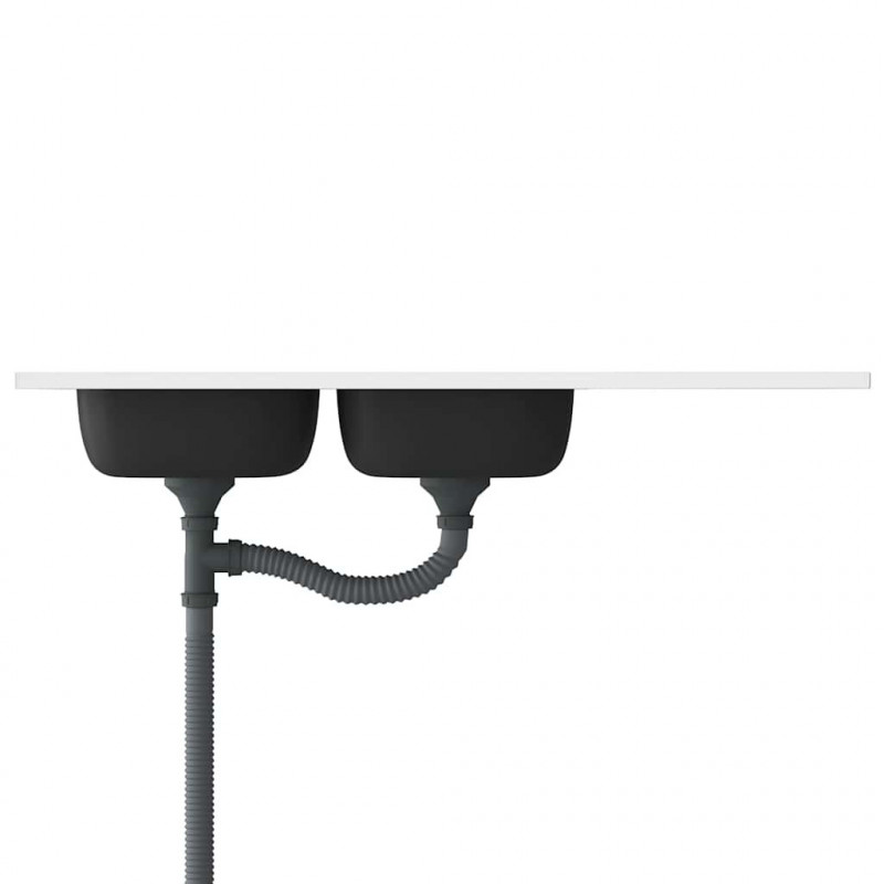 Zlew kuchenny dwukomorowy, srebrny, 1200x600x155 mm, stal