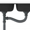 Zlew kuchenny dwukomorowy, srebrny, 1200x600x155 mm, stal