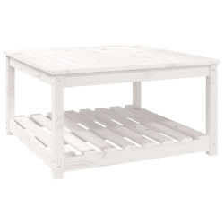 Stolik ogrodowy, biały, 82,5x82,5x45 cm, lite drewno sosnowe