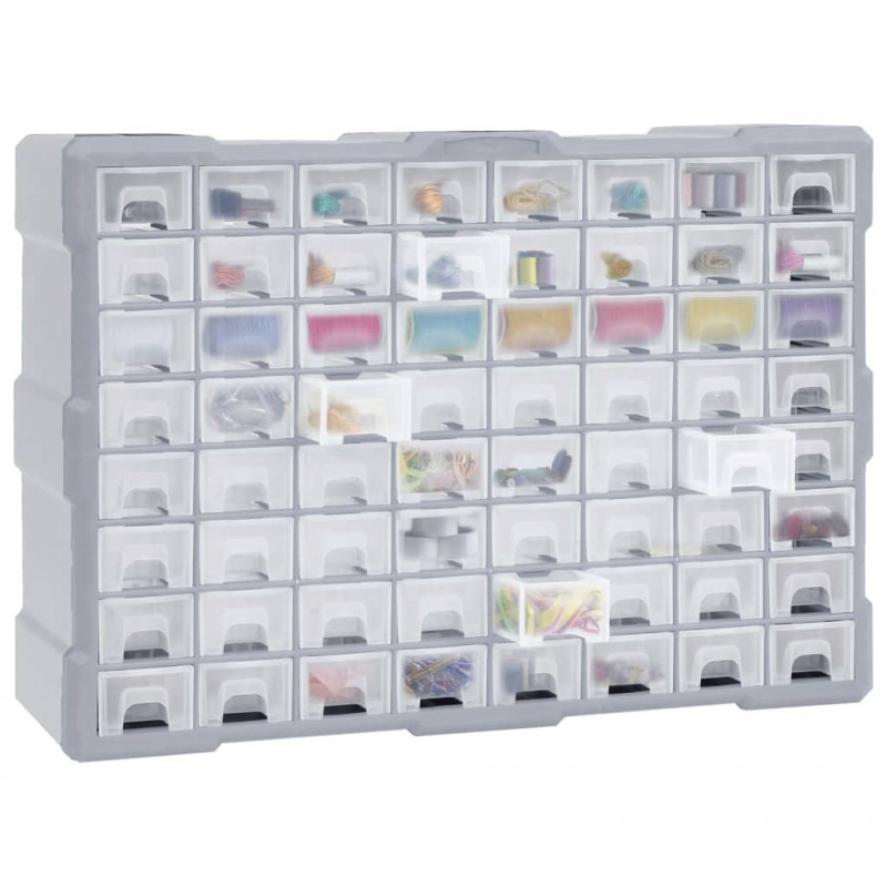 Organizer z 64 szufladkami, 52x16x37,5 cm