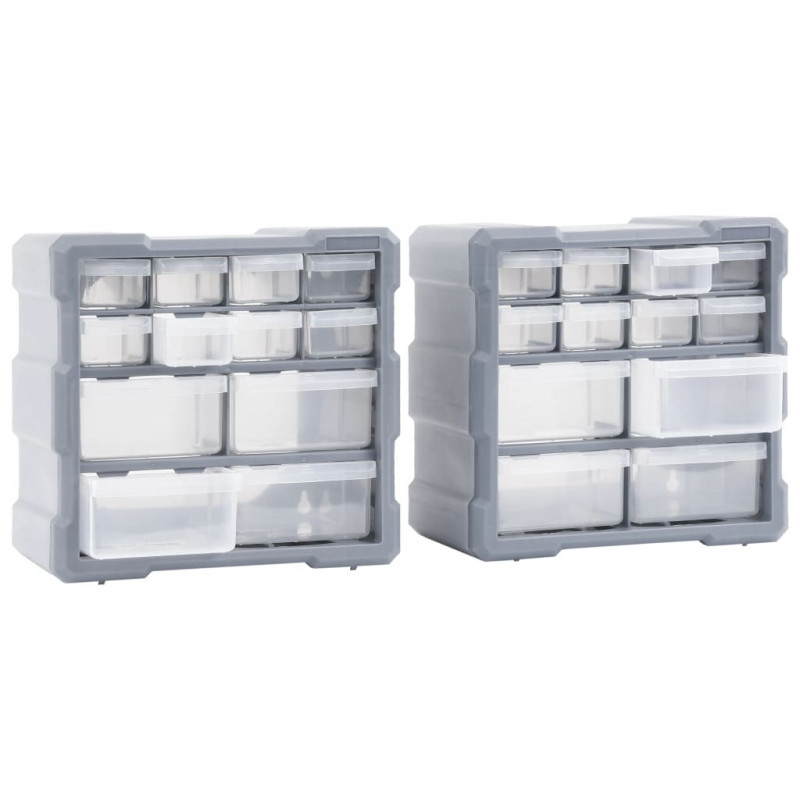 Organizery z 12 szufladkami, 2 szt, 26,5x16x26 cm