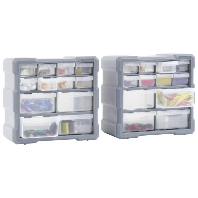 Organizery z 12 szufladkami, 2 szt, 26,5x16x26 cm