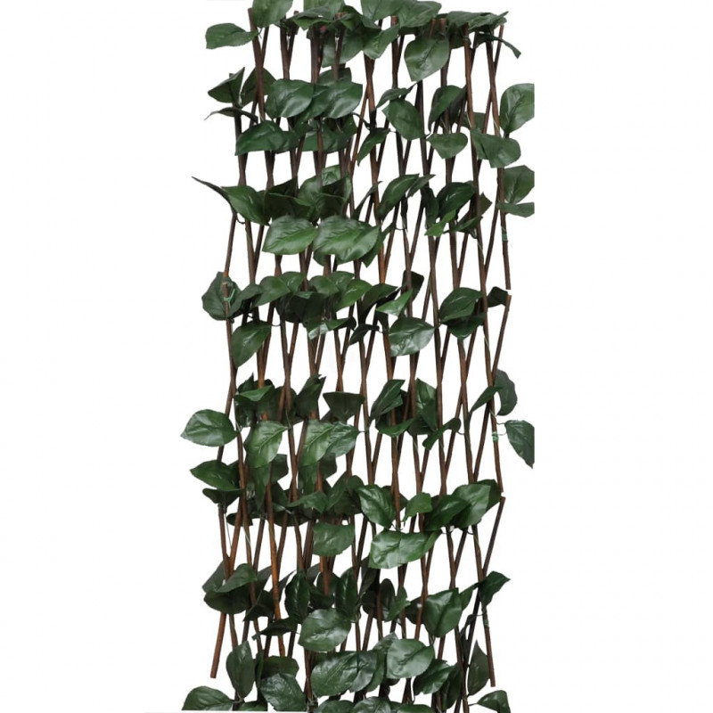 Płot kratka, wierzba ze sztucznymi listkami, 5 szt., 180x30 cm