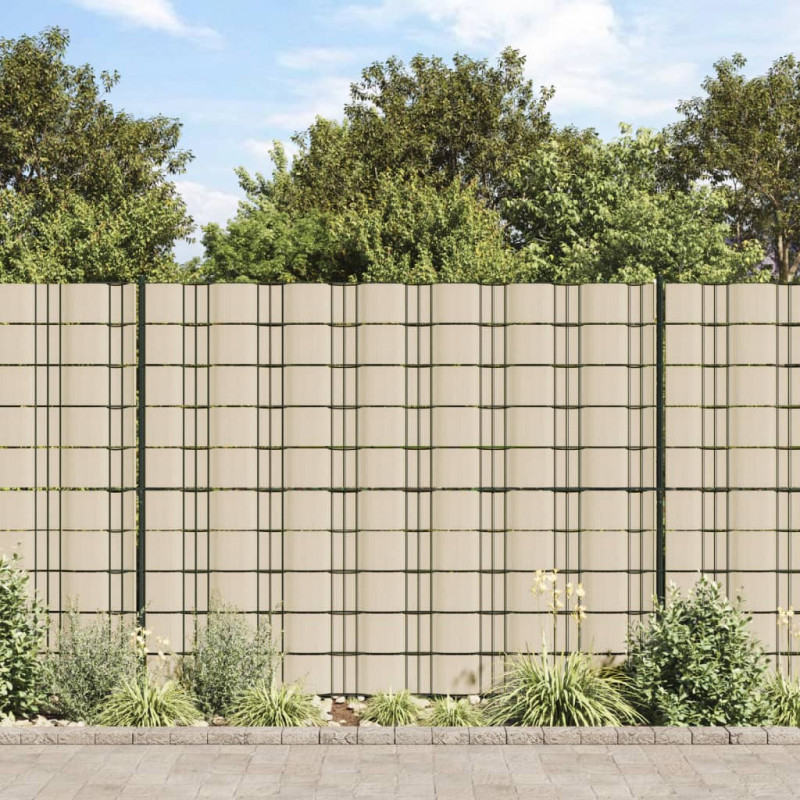 Osłony na ogrodzenie, 4 szt., PVC, 35x0,19 m, kremowe