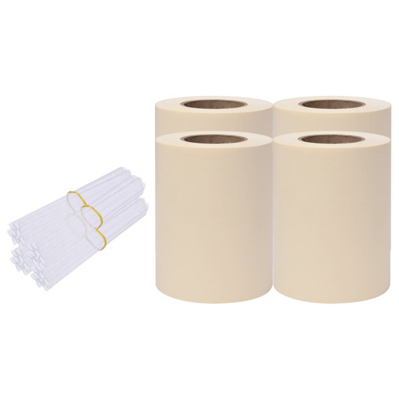 Osłony na ogrodzenie, 4 szt., PVC, 35x0,19 m, kremowe