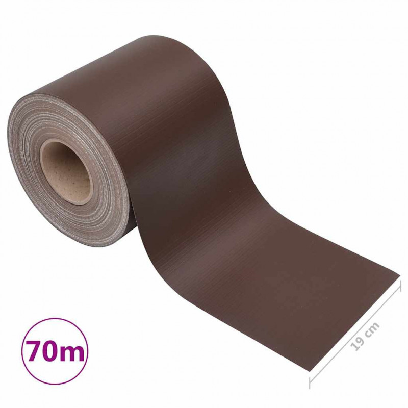 Osłona na ogrodzenie ogrodowe, PVC, 70x0,19 m, brązowa