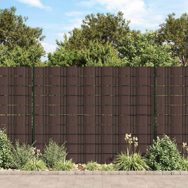 Osłony na ogrodzenie, 4 szt., PVC, 35x0,19 m, brązowe