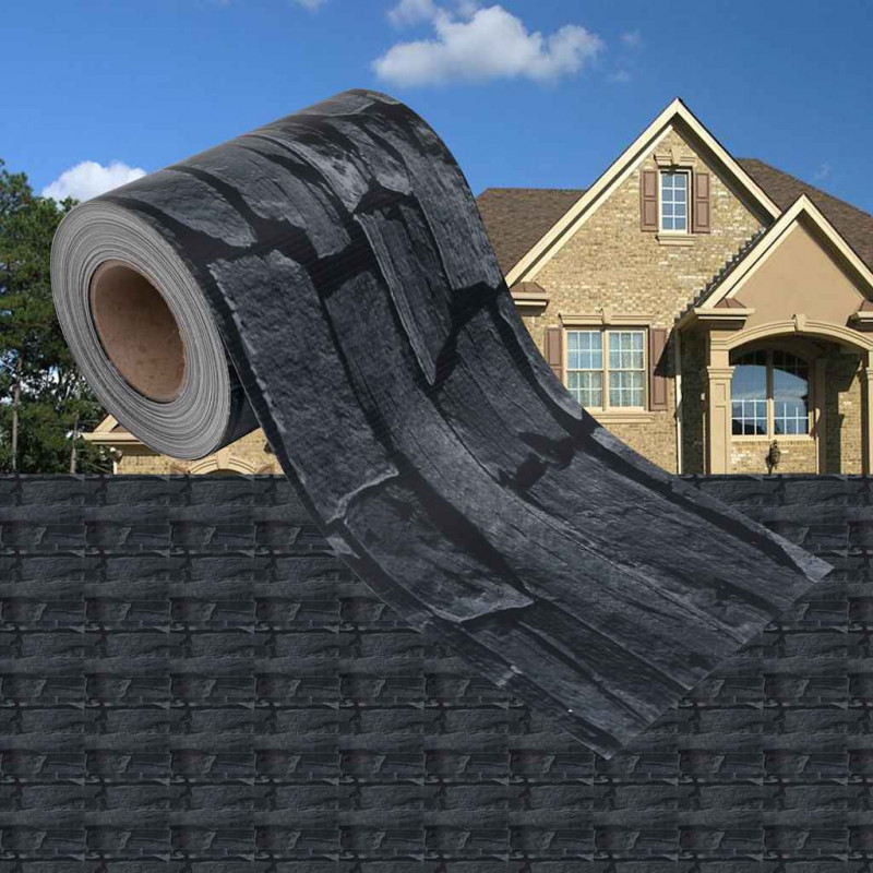 Osłona na ogrodzenie ogrodowe, PVC, 35x0,19 m, wygląd kamienia