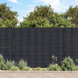 Osłony na ogrodzenie, 4 szt., PVC, 35x0,19 m, ciemnoszare, mat