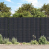 Osłony na ogrodzenie, 4 szt., PVC, 35x0,19 m, ciemnoszare, mat