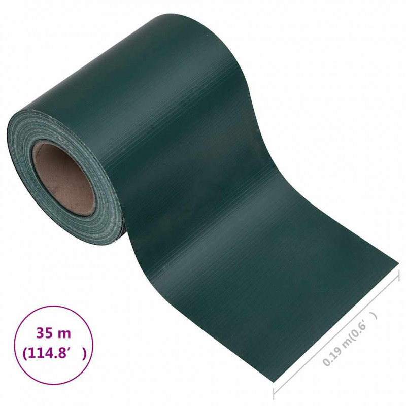 Osłona na ogrodzenie ogrodowe, PVC, 35x0,19 m, zielona, mat