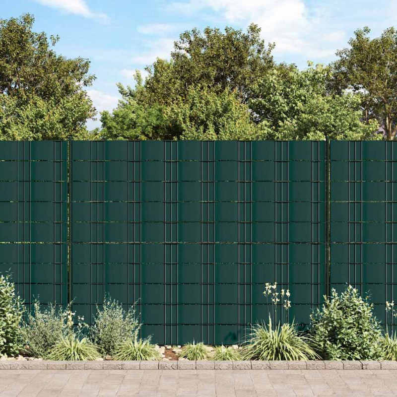 Osłony na ogrodzenie, 4 szt., PVC, 35x0,19 m, zielone, mat