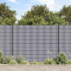 Osłony na ogrodzenie, 4 szt., PVC, 35x0,19 m, jasnoszare, mat
