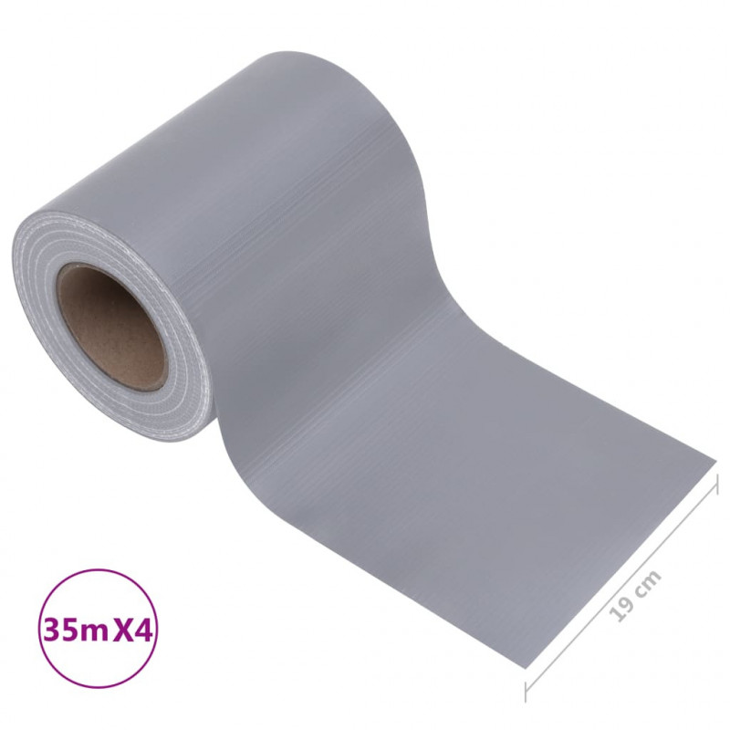 Osłony na ogrodzenie, 4 szt., PVC, 35x0,19 m, jasnoszare, mat