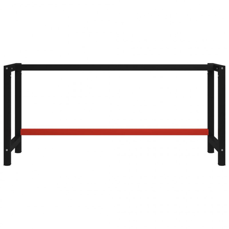 Metalowa rama pod blat roboczy, 175x57x79 cm, czarno-czerwona
