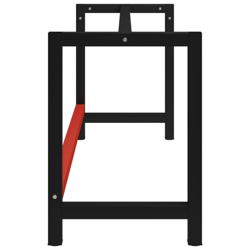 Metalowa rama pod blat roboczy, 175x57x79 cm, czarno-czerwona