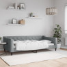 Sofa z funkcją spania, jasnoszara, 100x200 cm, obita tkaniną