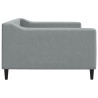 Sofa z funkcją spania, jasnoszara, 100x200 cm, obita tkaniną
