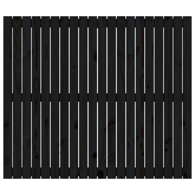 Wezgłowie łóżka, czarne, 127,5x3x110 cm, lite drewno sosnowe