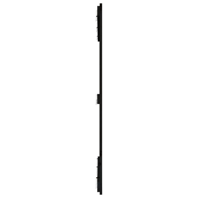 Wezgłowie łóżka, czarne, 127,5x3x110 cm, lite drewno sosnowe