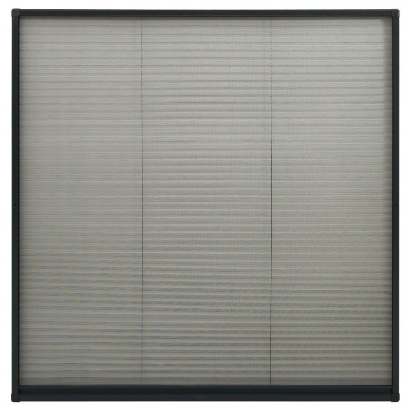 Plisowana moskitiera okienna, aluminium, antracyt, 120x120 cm