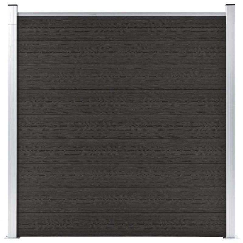 Panel ogrodzeniowy, WPC, 180x186 cm, czarny