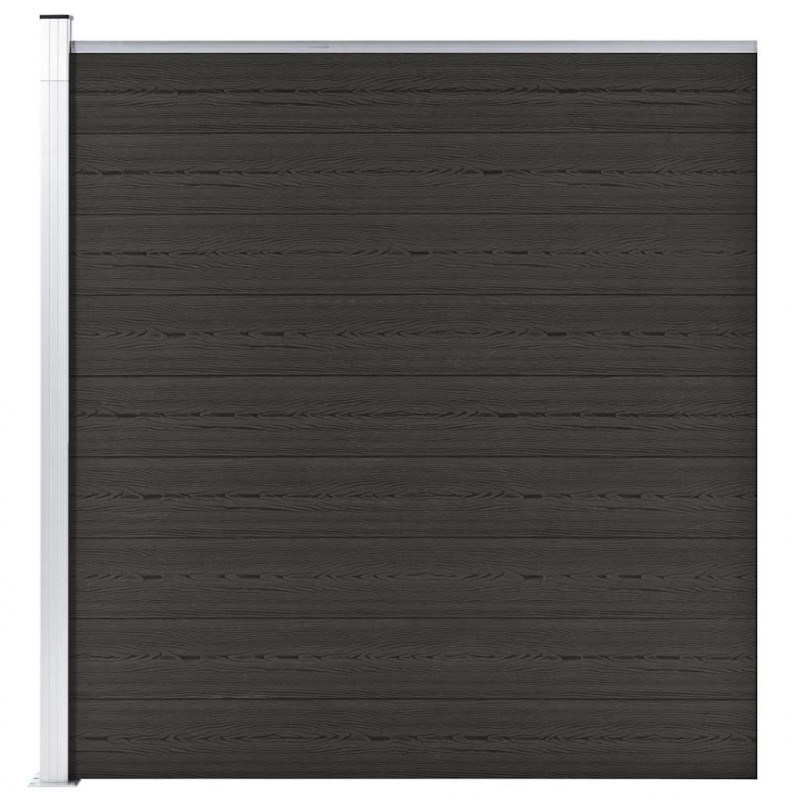Panel ogrodzeniowy, WPC, 175x186 cm, czarny