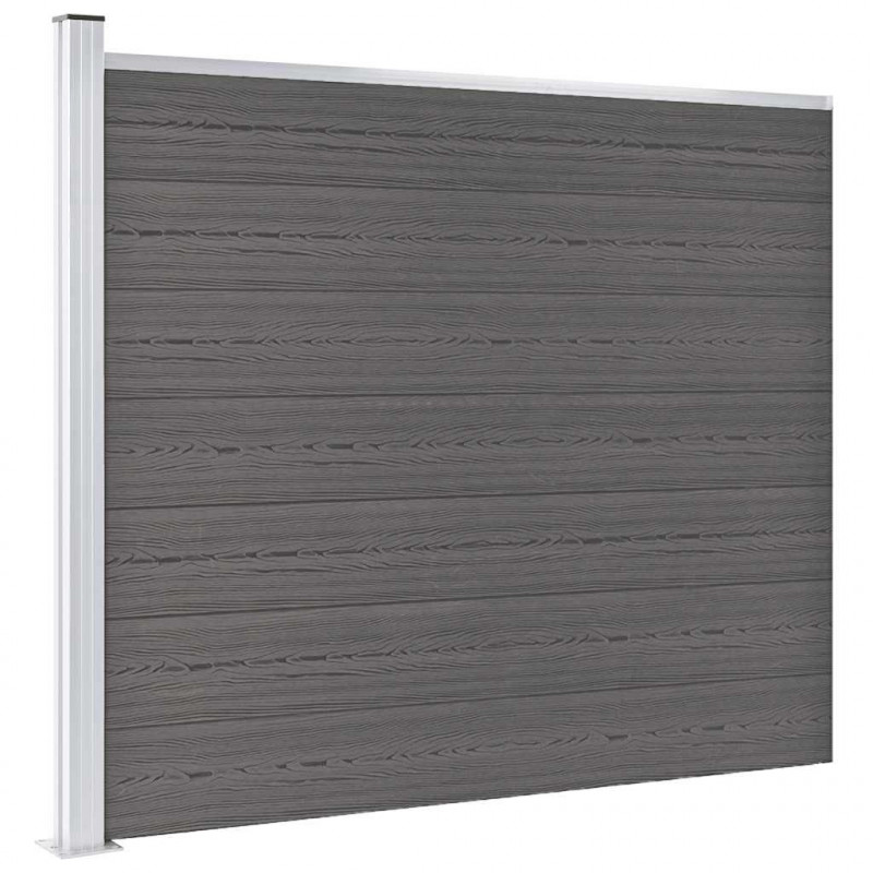 Panel ogrodzeniowy z WPC, 175x146 cm, szary