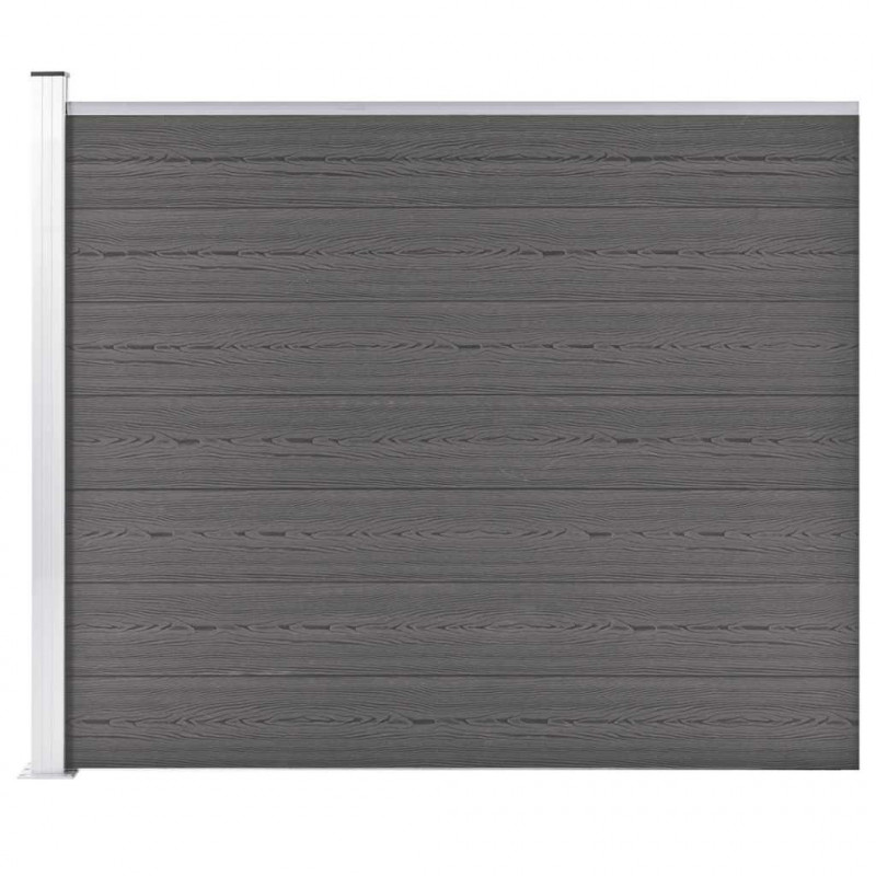 Panel ogrodzeniowy z WPC, 175x146 cm, szary