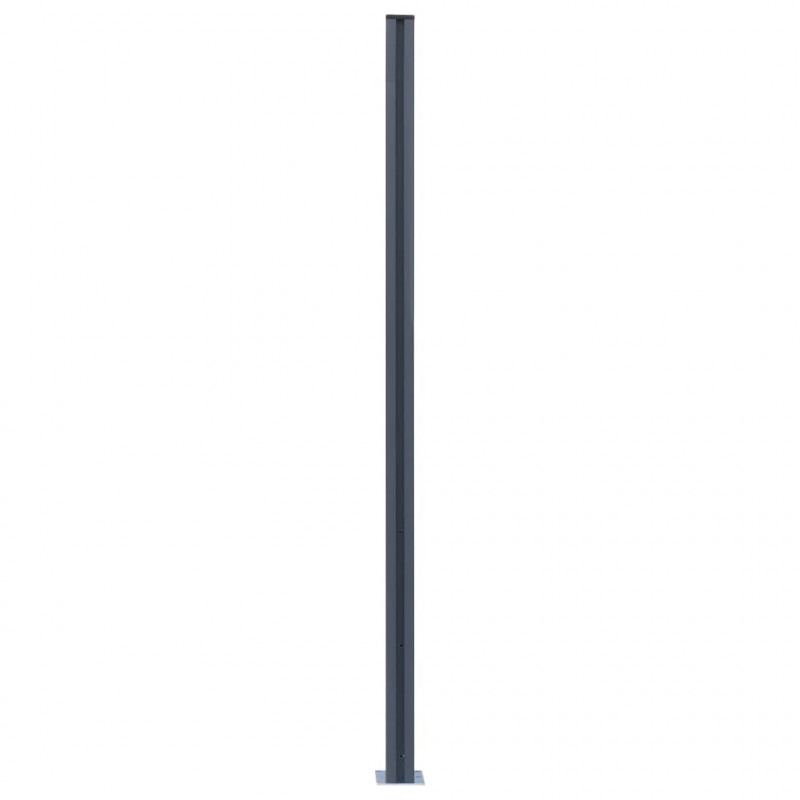 Słupki ogrodzeniowe, 2 szt., ciemnoszare, 185 cm, aluminium