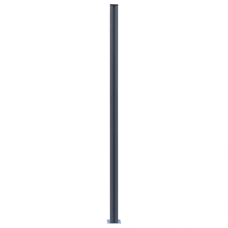 Słupki ogrodzeniowe, 3 szt., ciemnoszare, 185 cm, aluminium