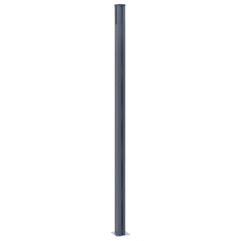 Słupki ogrodzeniowe, 3 szt., ciemnoszare, 185 cm, aluminium