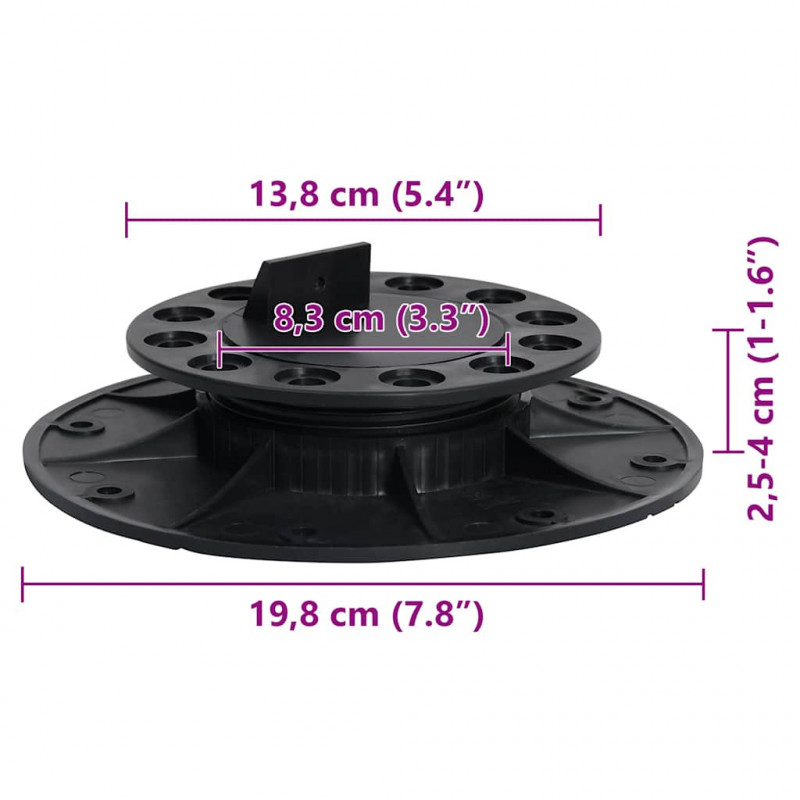 Regulowane wsporniki tarasowe, 10 szt., 25-40 mm