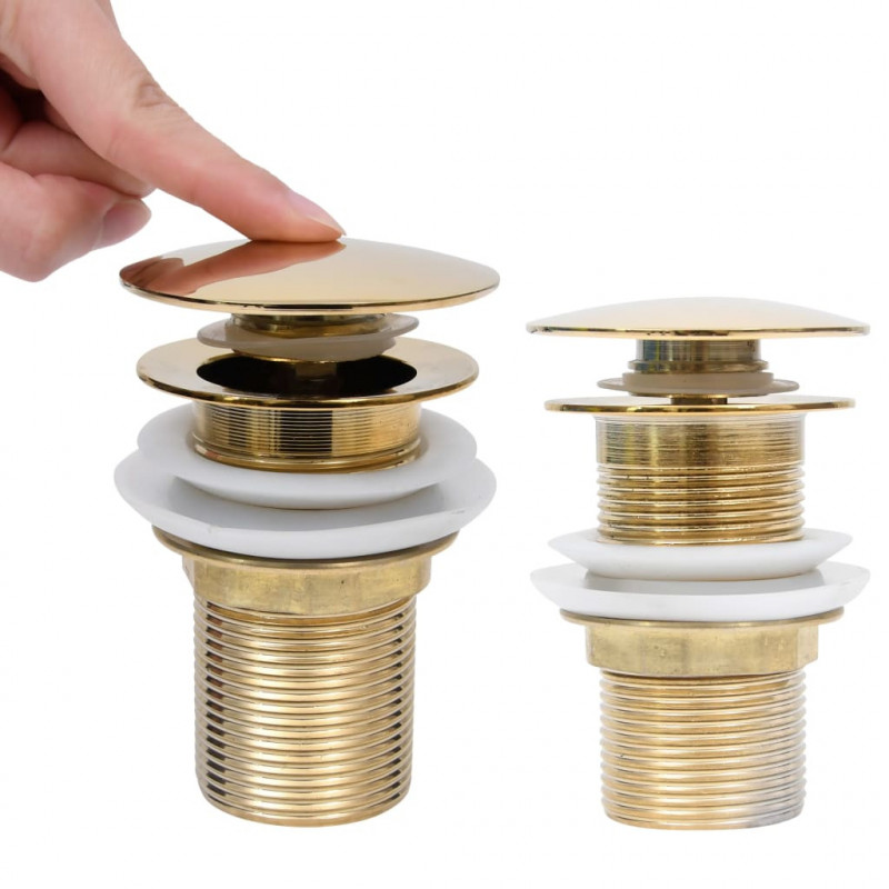 Korek klik-klak bez funkcji przelewu, złoty, 6,4x6,4x9,1 cm