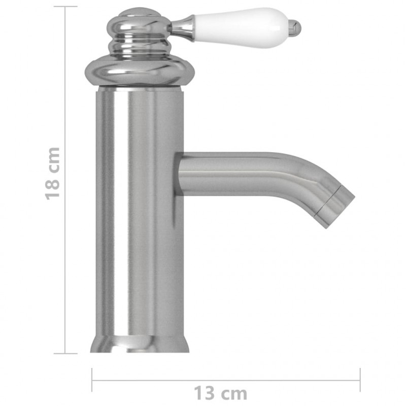Bateria umywalkowa, srebrna, 130x180 mm