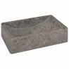 Umywalka, 45x30x12 cm, marmurowa, szara na wysoki połysk