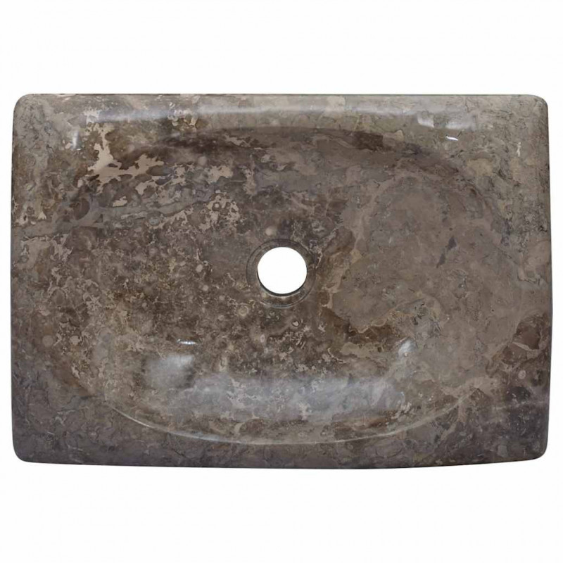 Umywalka, szara, 50x35x10 cm, marmurowa