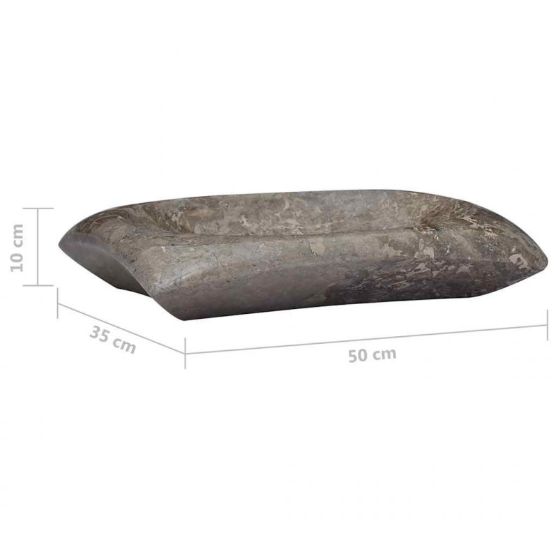 Umywalka, szara, 50x35x10 cm, marmurowa