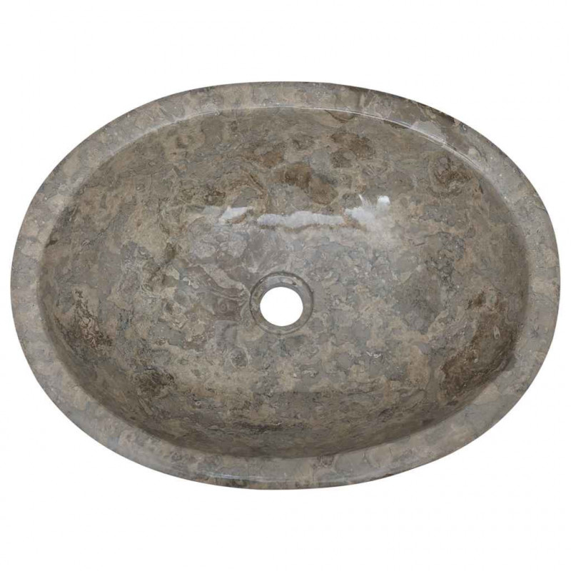 Umywalka, szara, 53x40x15 cm, marmurowa