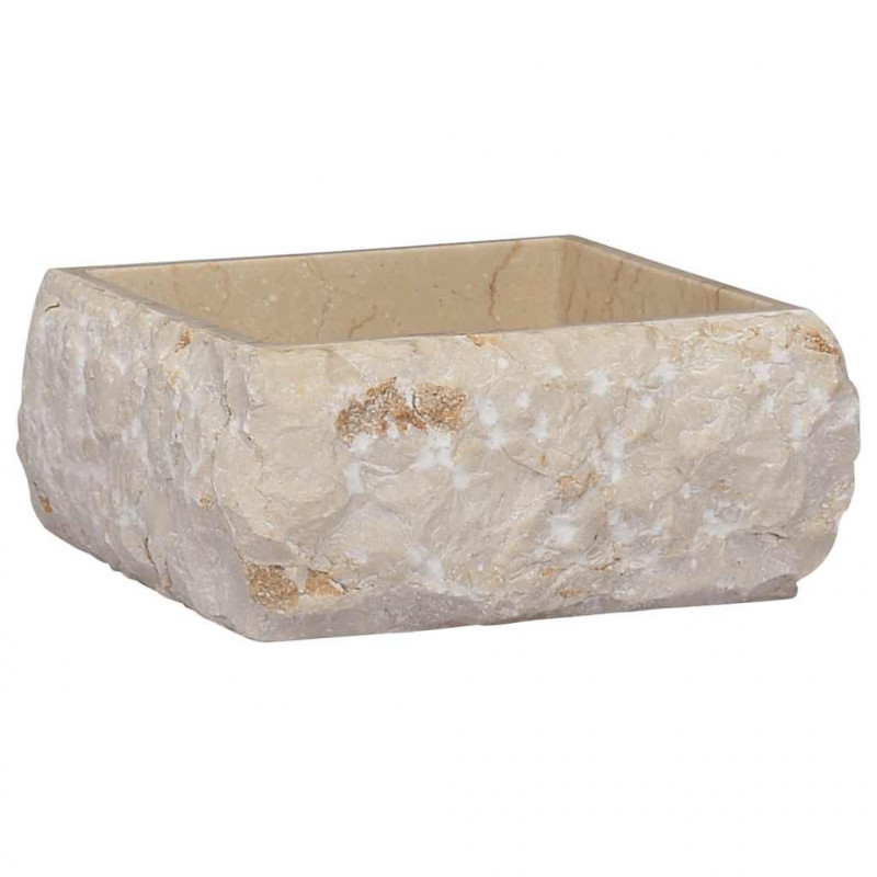 Umywalka, kremowa, 30 x 30 x 13 cm, marmurowa