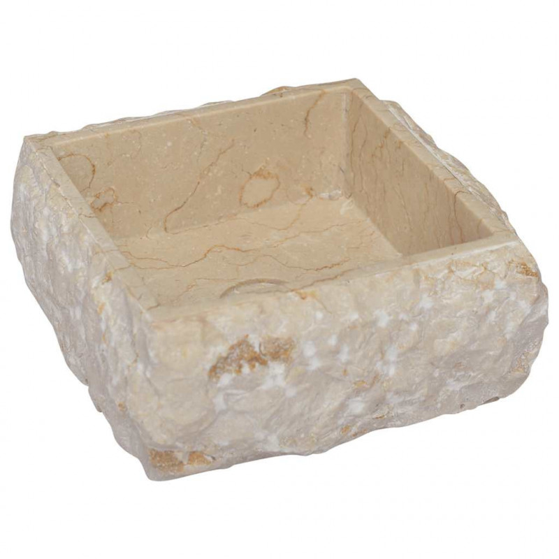 Umywalka, kremowa, 30 x 30 x 13 cm, marmurowa