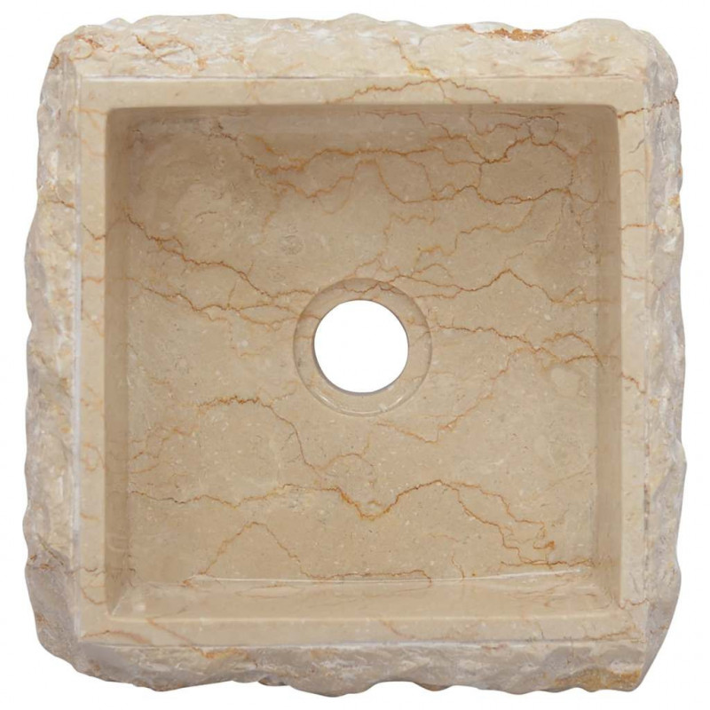 Umywalka, kremowa, 30 x 30 x 13 cm, marmurowa