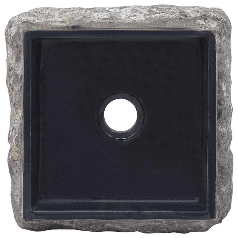 Umywalka, czarna, 30 x 30 x 13 cm, marmurowa